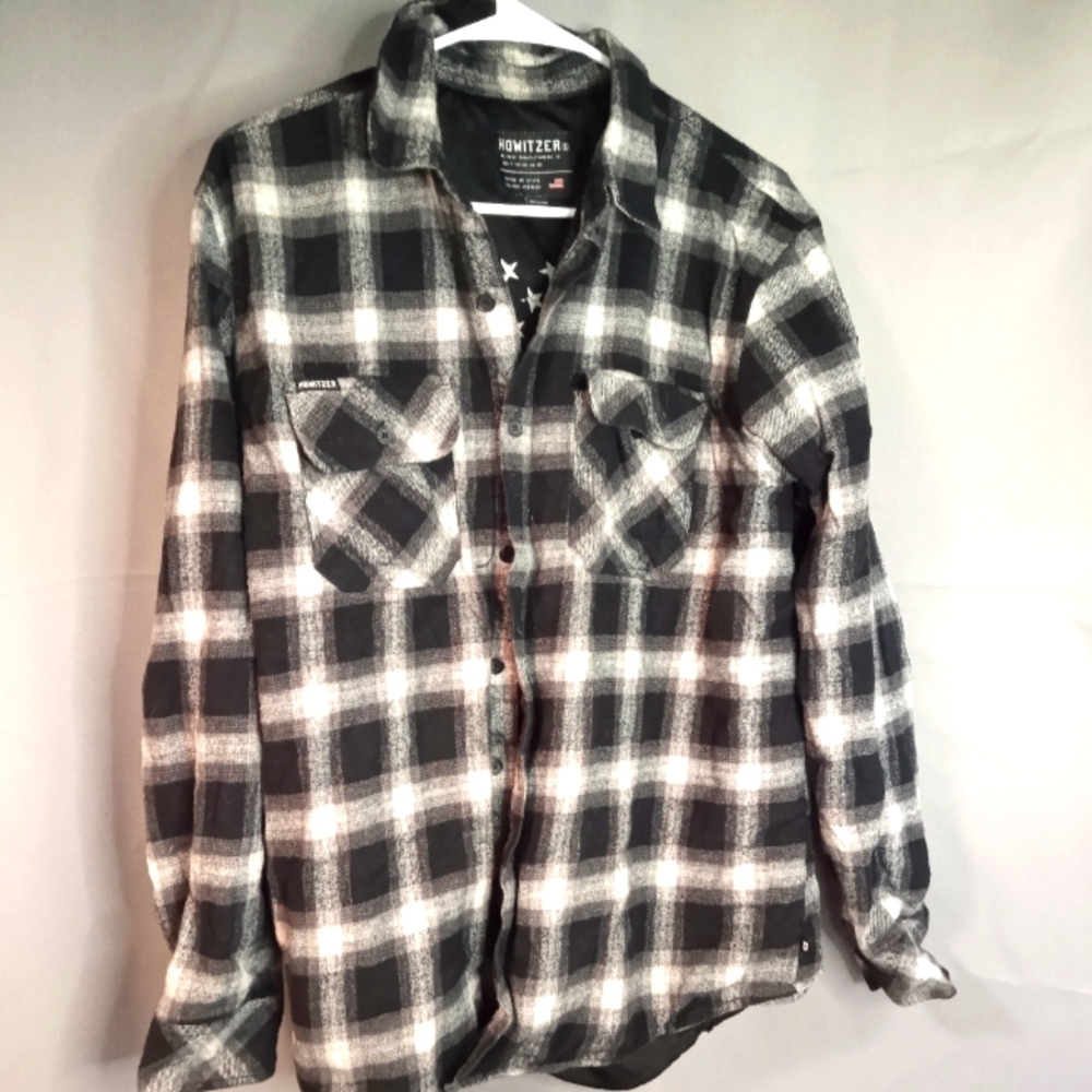 Howitzer black & gray lined flannel lrg
